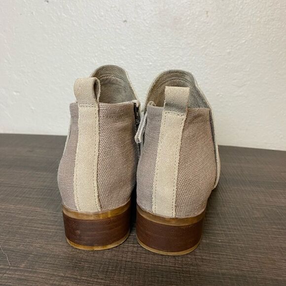 TOMS Womens Suade Canvas Tan Botties Boots Size 9W - Picture 4 of 8